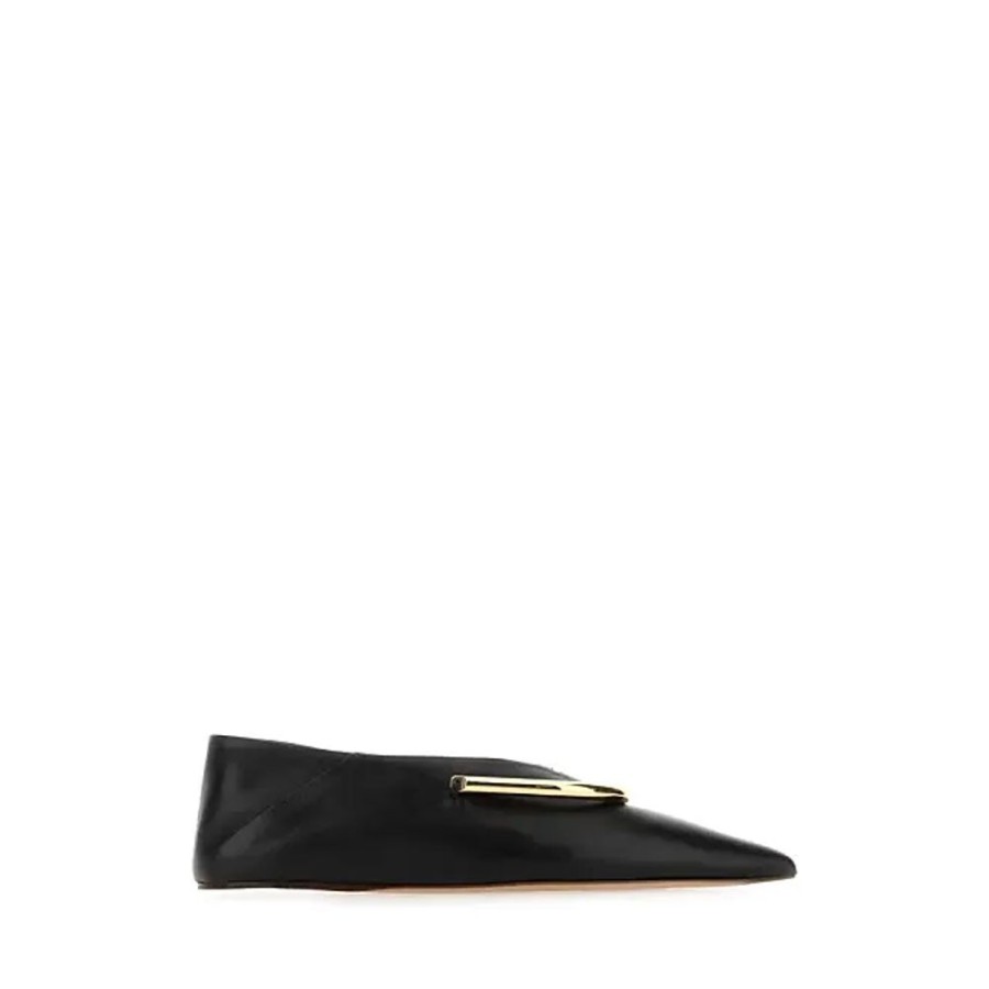 Frauen Jil Sander Ballerinas | Schwarze Nappa Leder Ballerinas Jil Sander