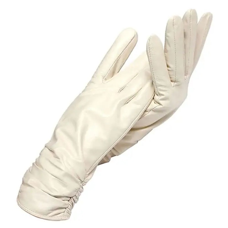 Frauen Generic Handschuhe | Winter-Lederhandschuhe Kurze Lederhandschuhe Frauen Handgelenkstraffung Design Winter-Lederhandschuhe Frauen Beige 8