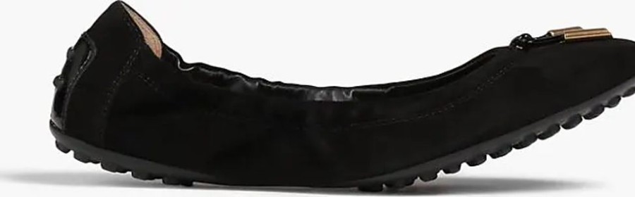 Frauen Tod's Ballerinas | Dee Laccetto Ballerinas Aus Veloursleder - Schwarz - Eu 35.5