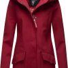 Frauen Marikoo Mantel | Damen Ubergangsjacke Softshellmantel Wasserdicht Atmungsaktiv Mit Kapuze Mayleen Bordeaux Gr. Xxl