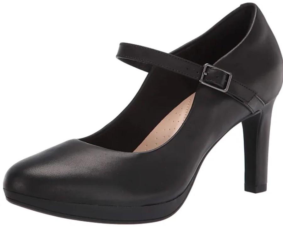 Frauen Clarks Pumps | Womens Ambyr Shine Pump, Black Leather, 6.5 Us