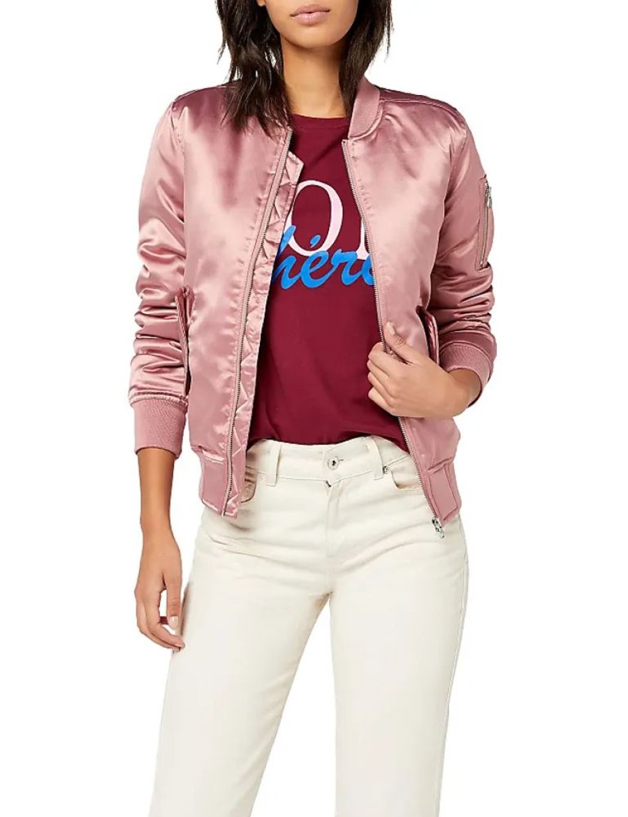 Frauen Urban Classics Jacken | Damen Satin Bomber Jacke,Rosa (Oldrose 738),Xs