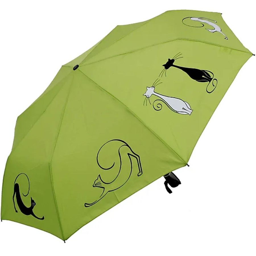 Frauen Doppler Regenschirme | Mini Taschenschirm Auf-Zu-Automatik Cats Friends - Lime