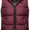 Frauen Marikoo Westen | Damen Warme Winter Steppwese Mit Kapuze Zarinaa Wine Gr. S