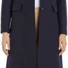 Frauen Tommy Hilfiger Mantel | Damen Mantel Wool Blend Classic Winter, Blau (Desert Sky), 40