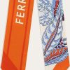 Frauen Ferragamo Schals | Damen Bandeau-Tuch Mit Togo-Print Orange/Ivory