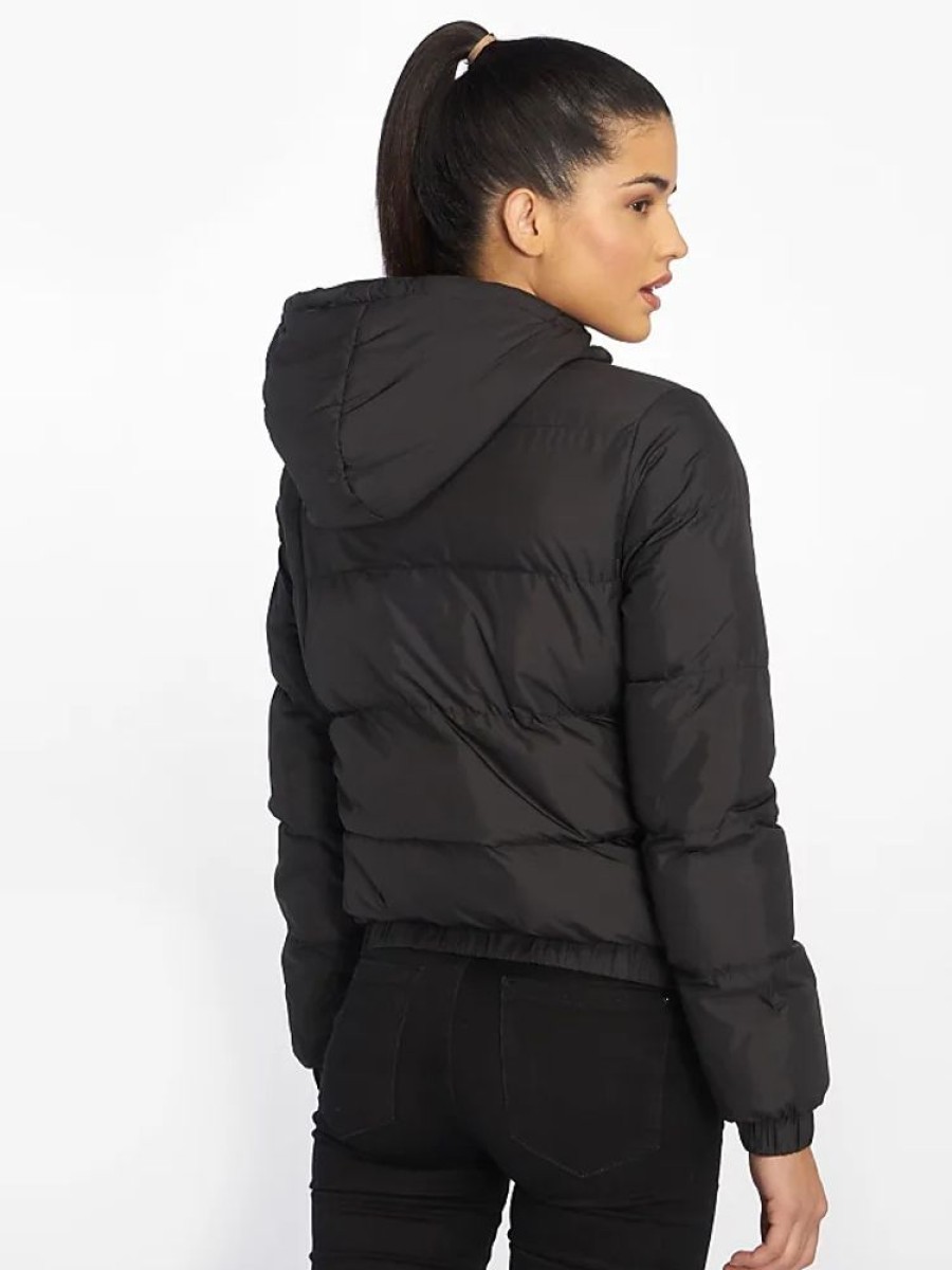 Frauen Urban Classics Jacken | Ladies Hooded Puffer Jacket In Schwarz