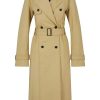 Frauen HUGO BOSS Mantel | Damen Mesendi-2 Trenchcoat, Dark Beige259, 42 Eu