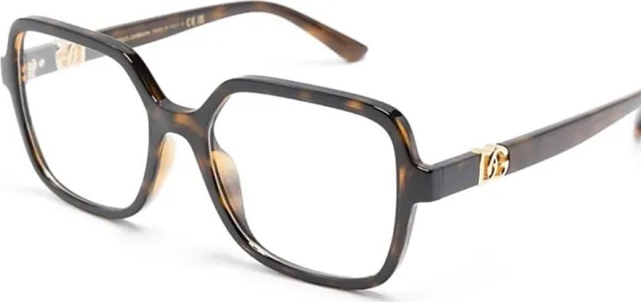 Frauen Dolce & Gabbana Eyewear Brillen | Eckige Brille In Schildpattoptik - Braun