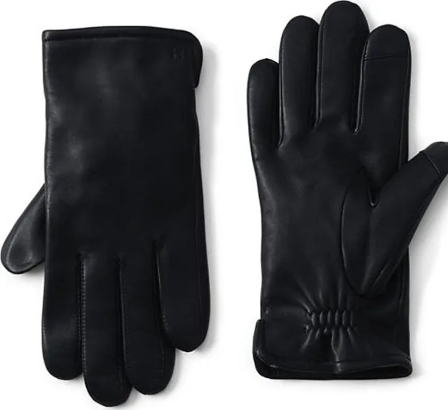 Frauen Lands End Handschuhe | Leder-Handschuhe Mit Kaschmirfutter, Herren, Grose:Xl Regular, Schwarz, Kaschmir/Leder, By Lands End