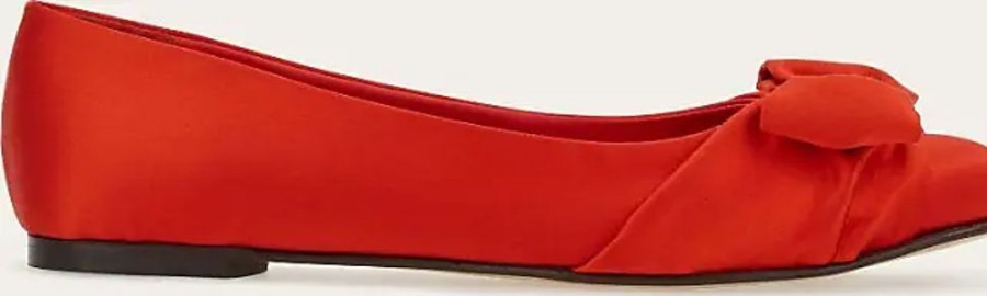 Frauen Ferragamo Ballerinas | Damen Ballerina Mit Vara-Schleife Feuerrot Grose 35.5