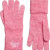 Frauen Superdry Handschuhe | Strickhandschuhe Superdry Rib Knit Glove Gr. 1, Pink (Chateau Rose Pink) Damen Handschuhe Fingerhandschuhe