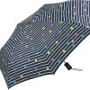 Frauen Happy Rain Regenschirme | Regenschirm Bikini Dots & Stripes Navy Blau - Taschenschirm Auf-Zu-Automatik