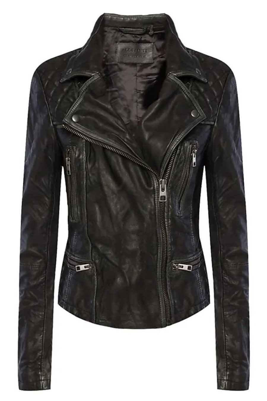 Frauen AllSaints Jacken | Cargo Leather Jacket, Womens, Black