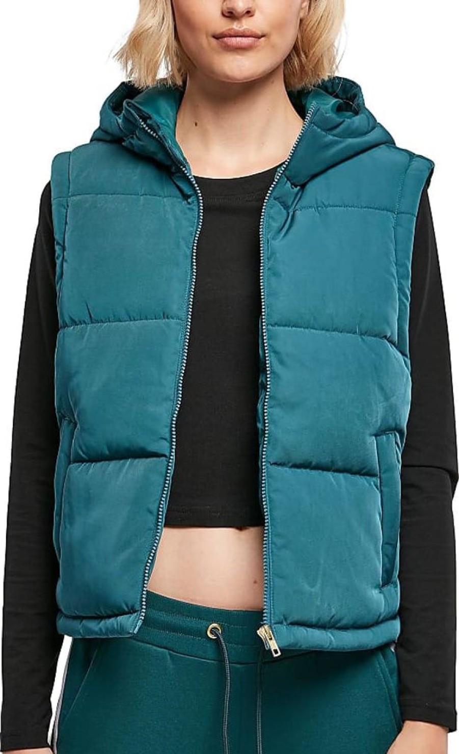 Frauen Urban Classics Westen | Womens Ladies Recycled Twill Puffer Vest Weste, Jasper, Xl