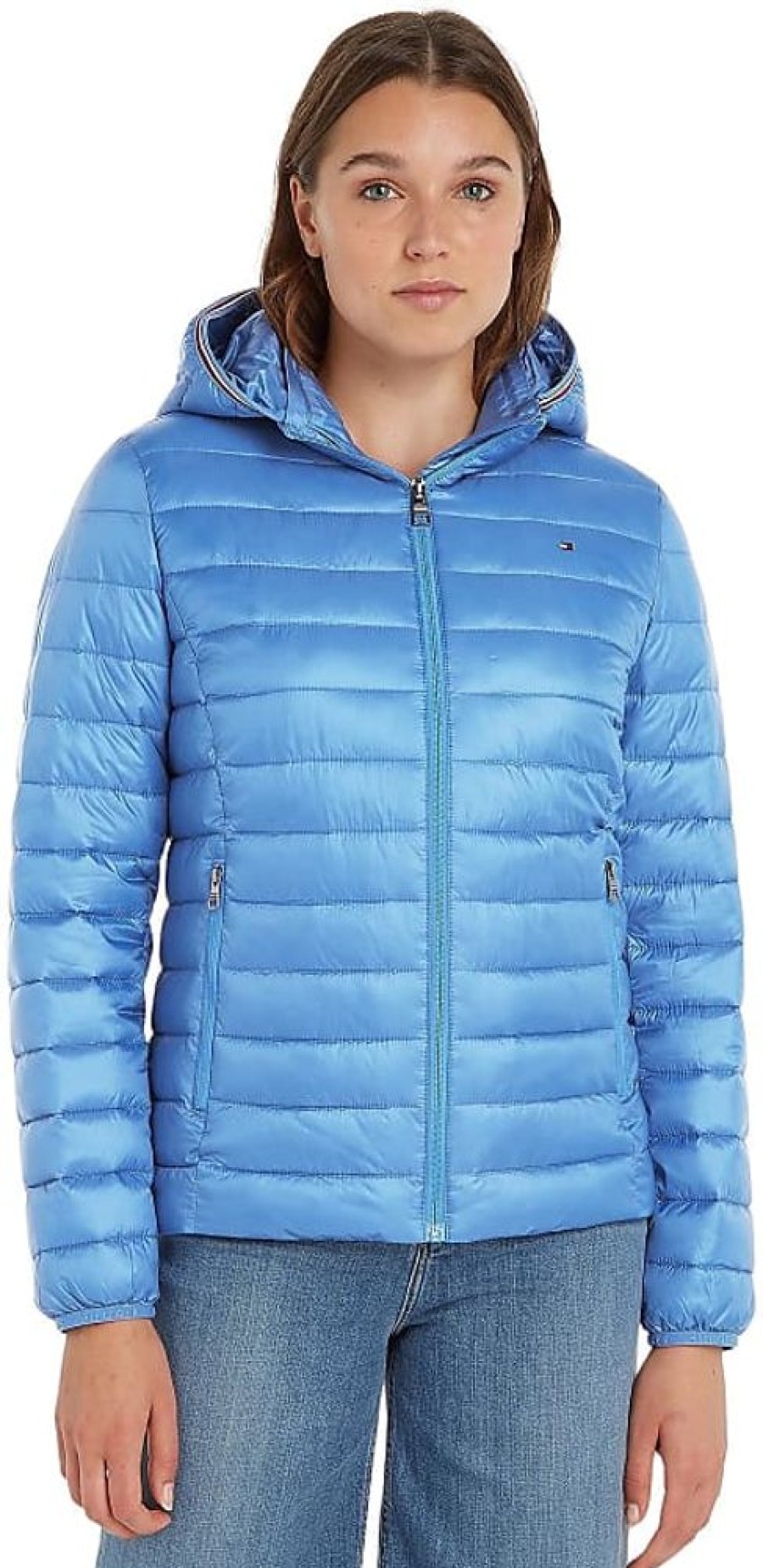 Frauen Tommy Hilfiger Jacken | Damen Jacke Padded Global Stripe Jacket Ubergangsjacke, Blau (Iconic Blue), Xxl