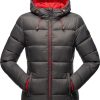 Frauen Marikoo Jacken | Damen Steppjacke Gesteppte Winterjacke Mit Kapuze B927-Leand-Anthrazit-Gr.34