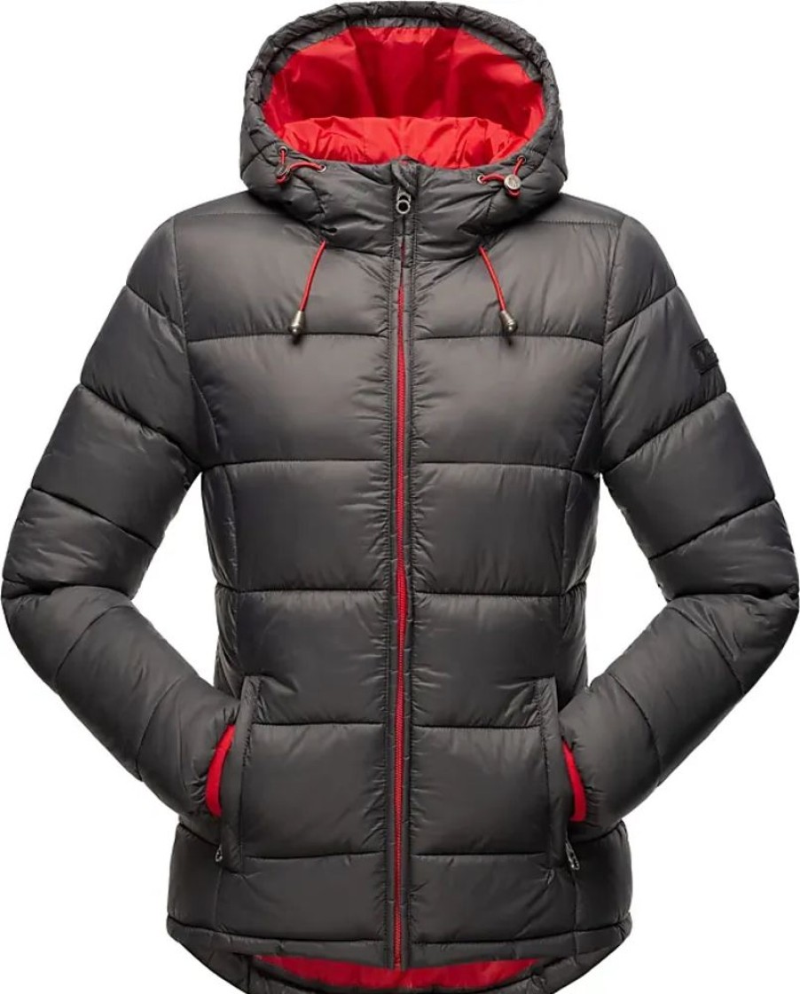 Frauen Marikoo Jacken | Damen Steppjacke Gesteppte Winterjacke Mit Kapuze B927-Leand-Anthrazit-Gr.34