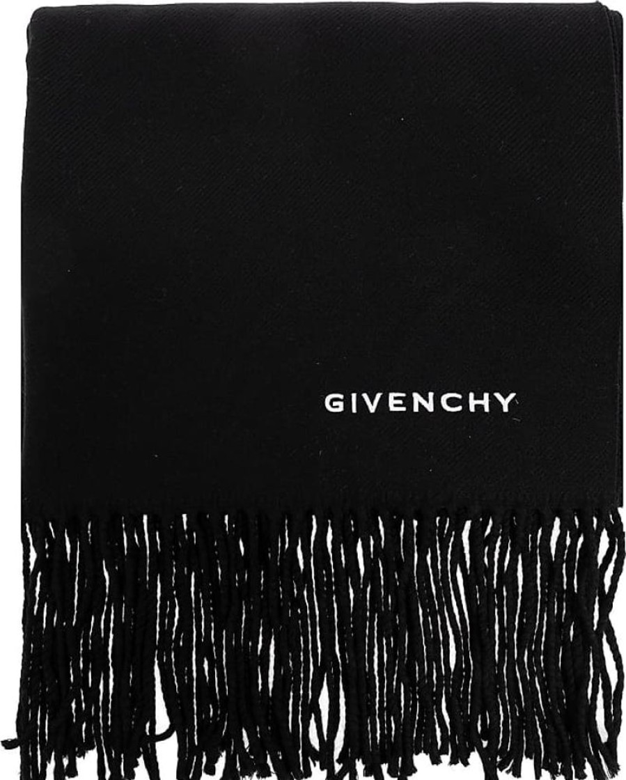 Frauen Givenchy Schals | Wool Scarf With Logo, Womens, Black