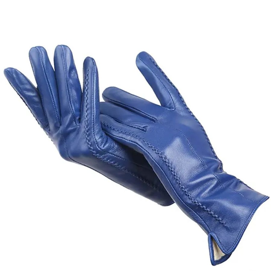 Frauen Generic Handschuhe | Damenhandschuhe Lammfell Damen Winterhandschuhe Damen Lederhandschuhe Blue 6.5