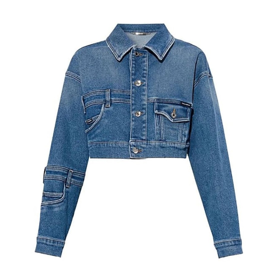 Frauen Dolce & Gabbana Jacken | Relaxed-Fitting Denim Jacket Dolce & Gabbana