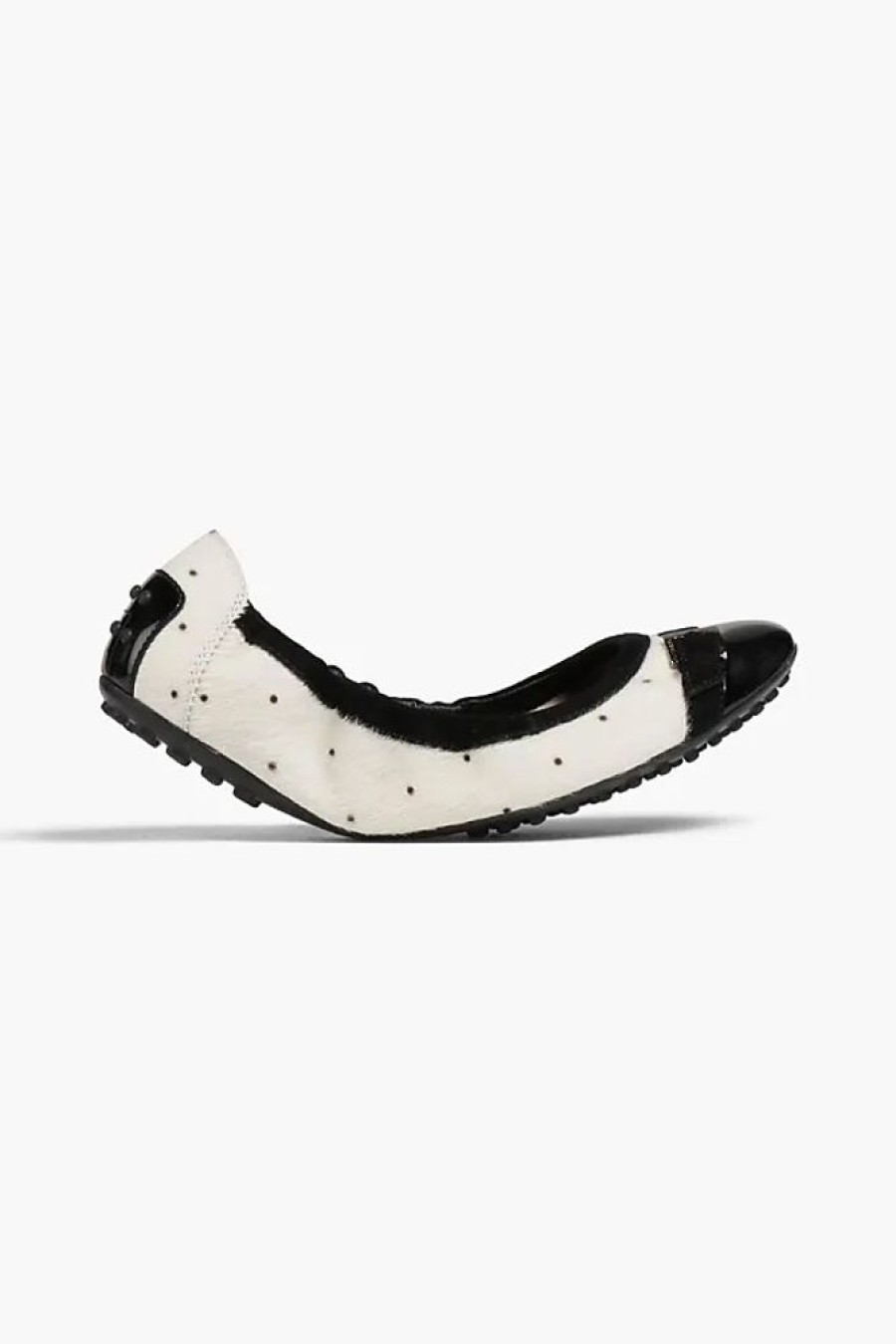 Frauen Tod's Ballerinas | Ballerinas Aus Kalbshaar Mit Polka-Dots - Schwarz - Eu 35.5