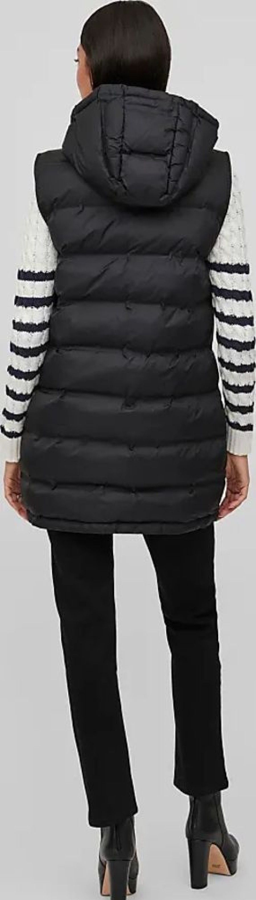 Frauen Vila Westen | Steppweste Vila Vitrish New Padded S/L Vest - Noos Gr. 36 (S), Schwarz (Black) Damen Westen Steppwesten Mit Kapuze