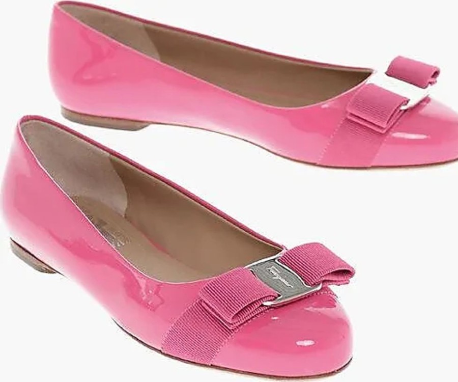 Frauen Ferragamo Ballerinas | Buckle Patent Leather Varina Ballet Flats Grose 35,5