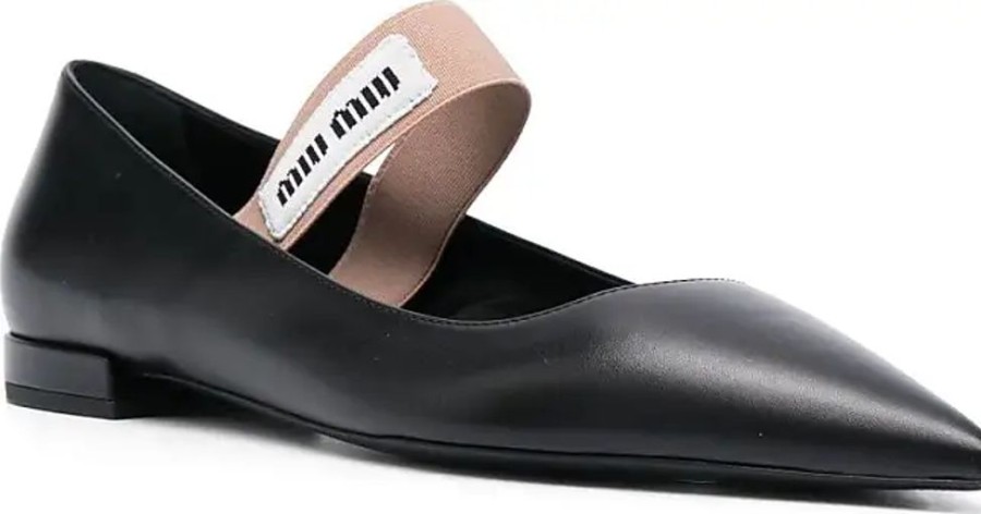 Frauen Miu Miu Ballerinas | Ballerinas Mit Spitzer Kappe - Schwarz