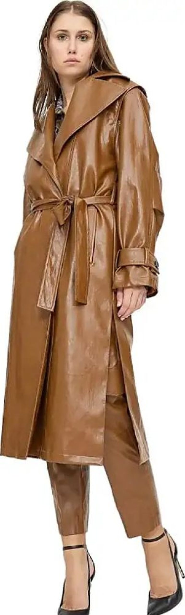 Frauen Federica Tosi Mantel | Ecopelle Hochtaillierter Trenchcoat Federica Tosi