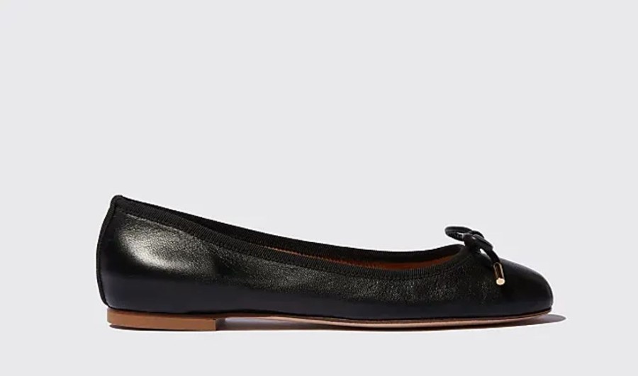 Frauen Scarosso Ballerinas | Carla Nera - Frau Ballerinas Schwarz - Kalbsleder 39,5