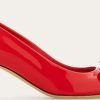 Frauen Ferragamo Pumps | Damen Pumps Mit Asymmetrischer Schleife Feuerrot Grose 39.5