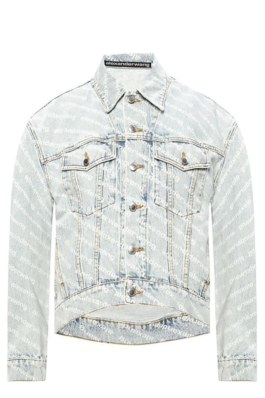 Frauen Alexander Wang Jacken | Logo Denim Jacket, Womens, Light Blue