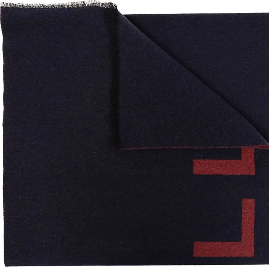 Frauen Bally Schals | Scarf With Logo, Mens, Navy Blue