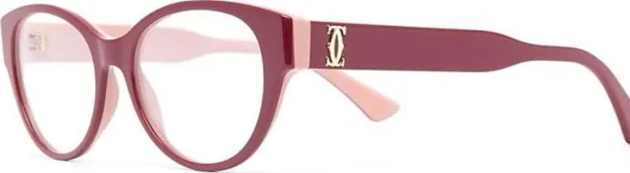 Frauen Cartier Brillen | Cat-Eye-Brille Mit Logo - Rosa