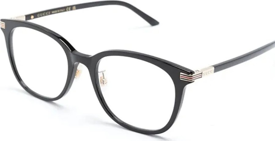 Frauen Gucci Brillen | Runde Brille Mit Logo-Gravur - Schwarz