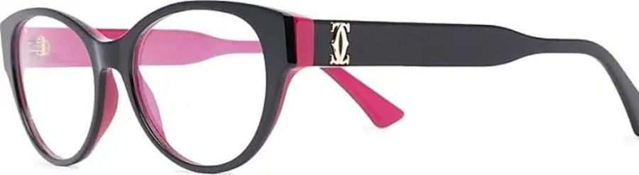 Frauen Cartier Brillen | Cat-Eye-Brille Mit Logo - Schwarz