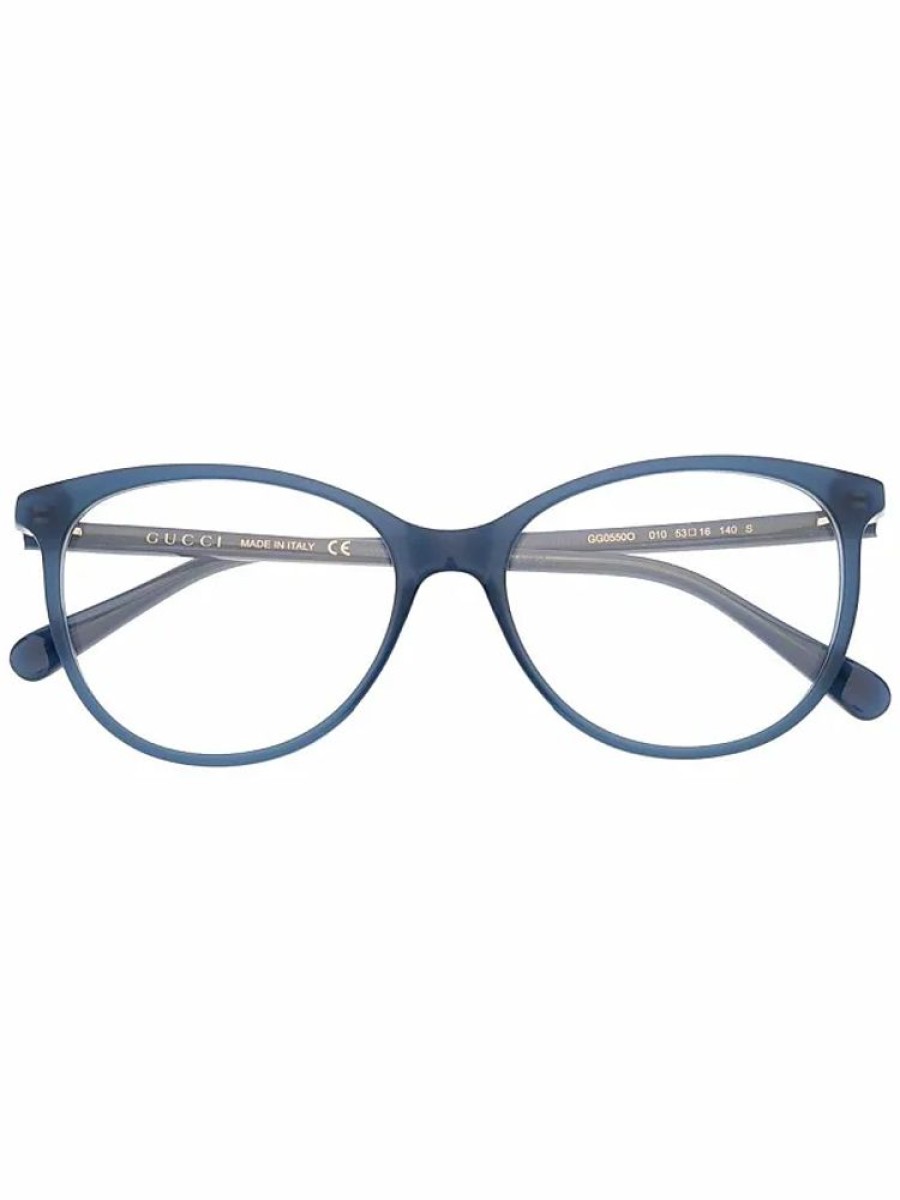 Frauen Gucci Brillen | Brille Mit Rundem Gestell - Blau