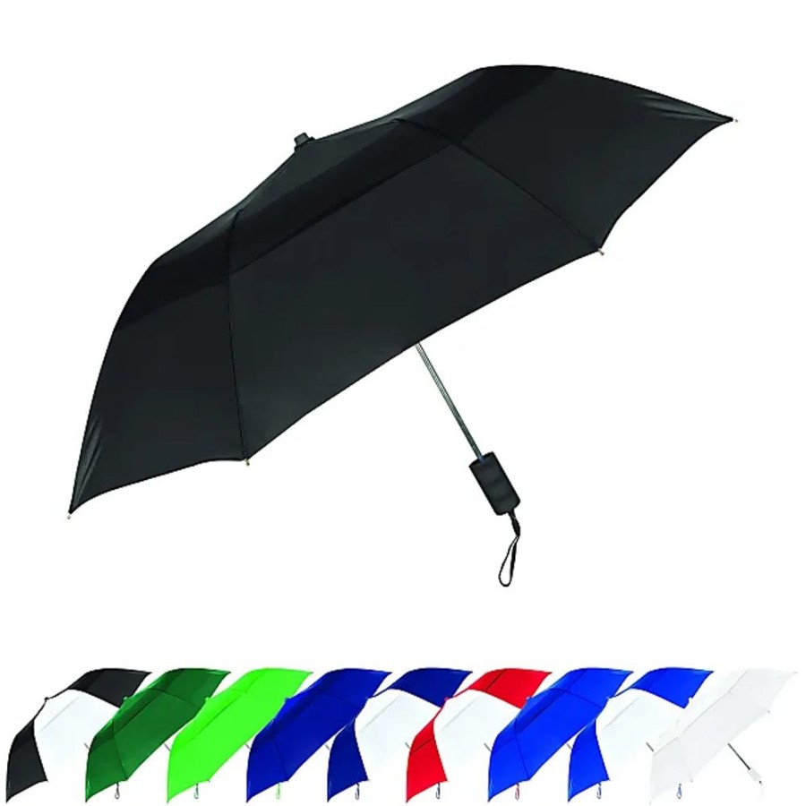 Frauen Strombergbrand Umbrellas Regenschirme | The Vented Windproof Umbrella Black