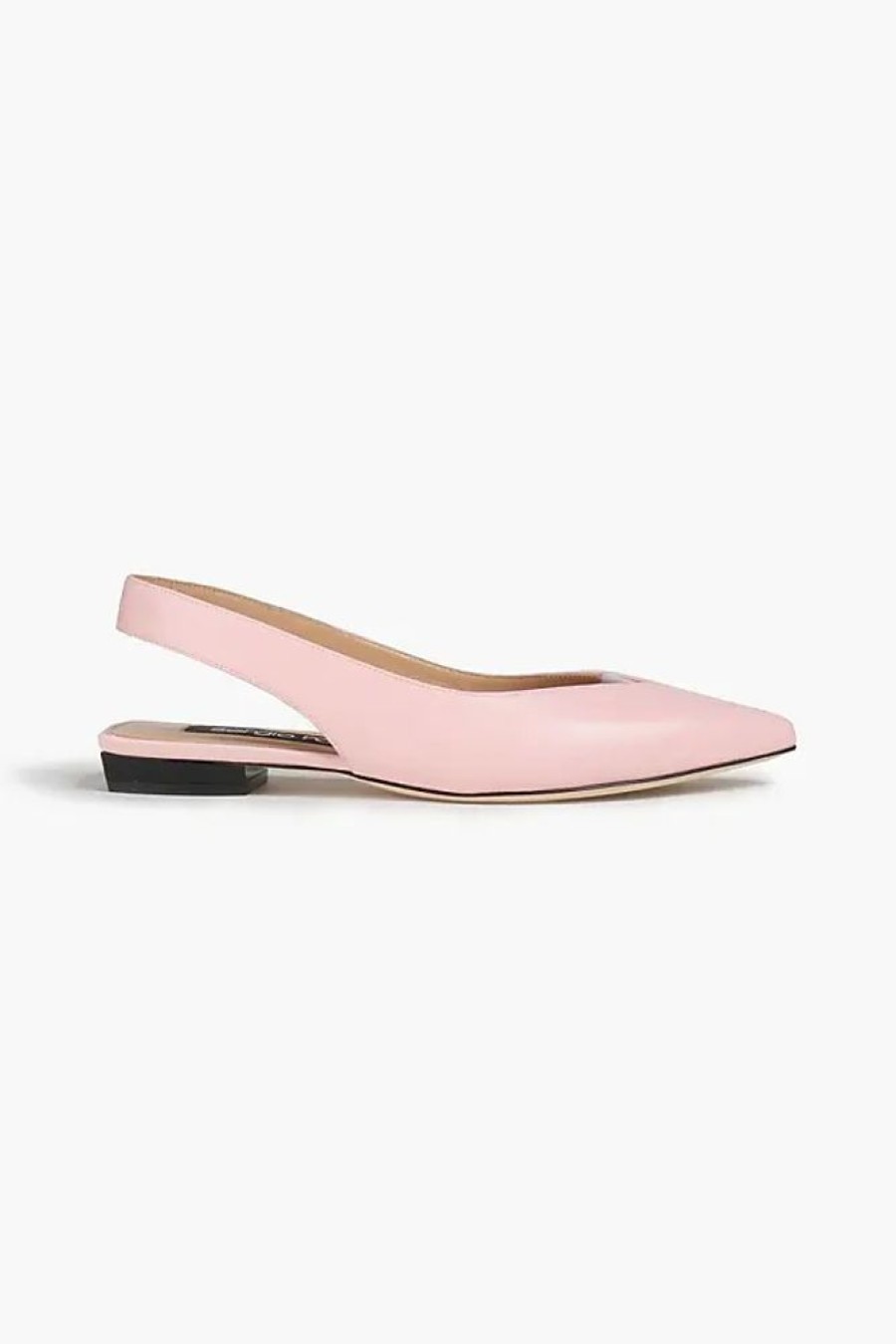 Frauen Sergio Rossi Ballerinas | Flache Slingback-Schuhe Aus Leder - Pink - Eu 35.5