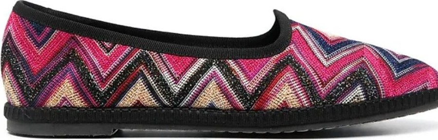 Frauen Missoni Ballerinas | Ballerinas Mit Zickzackmuster - Rosa