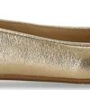 Frauen Michael Kors Ballerinas | Goldene Nori Ballett Flats Mit Gesteppter Innensohle Michael Kors