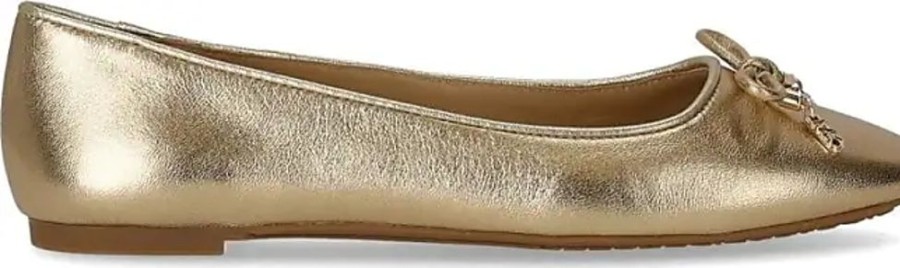 Frauen Michael Kors Ballerinas | Goldene Nori Ballett Flats Mit Gesteppter Innensohle Michael Kors