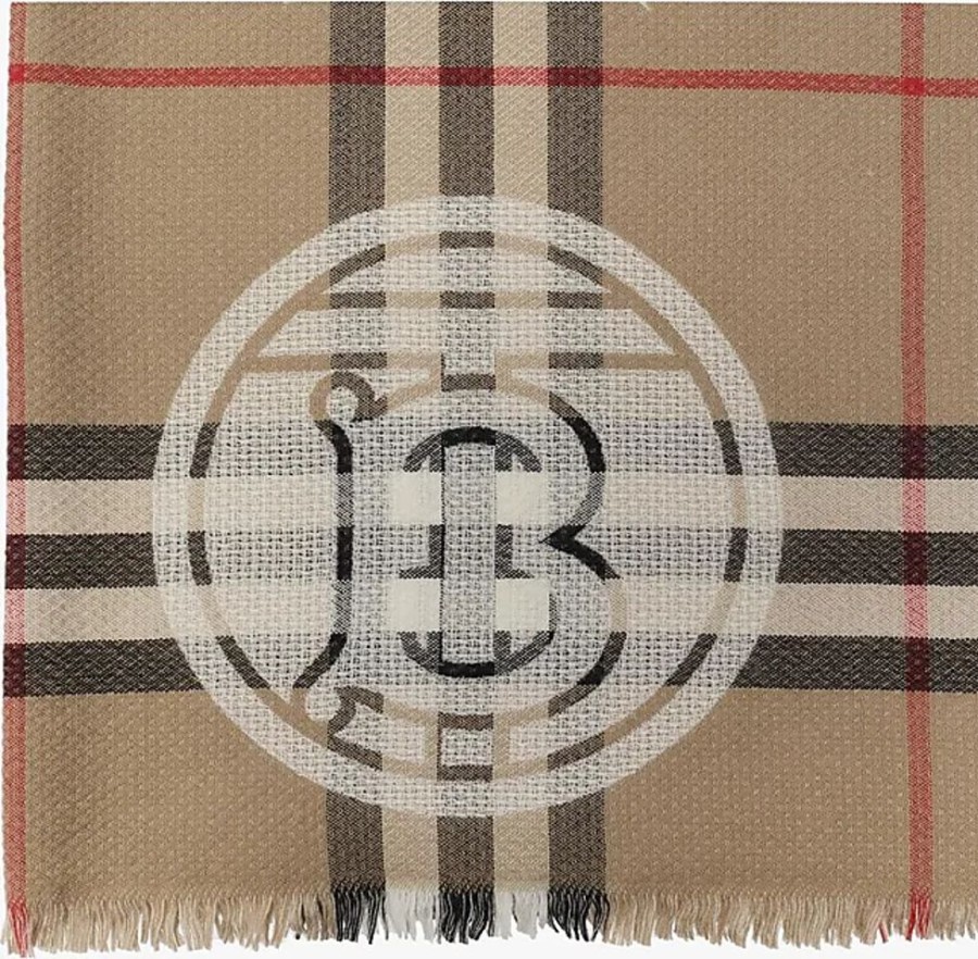 Frauen Burberry Schals | Checked Scarf, Unisex, Beige