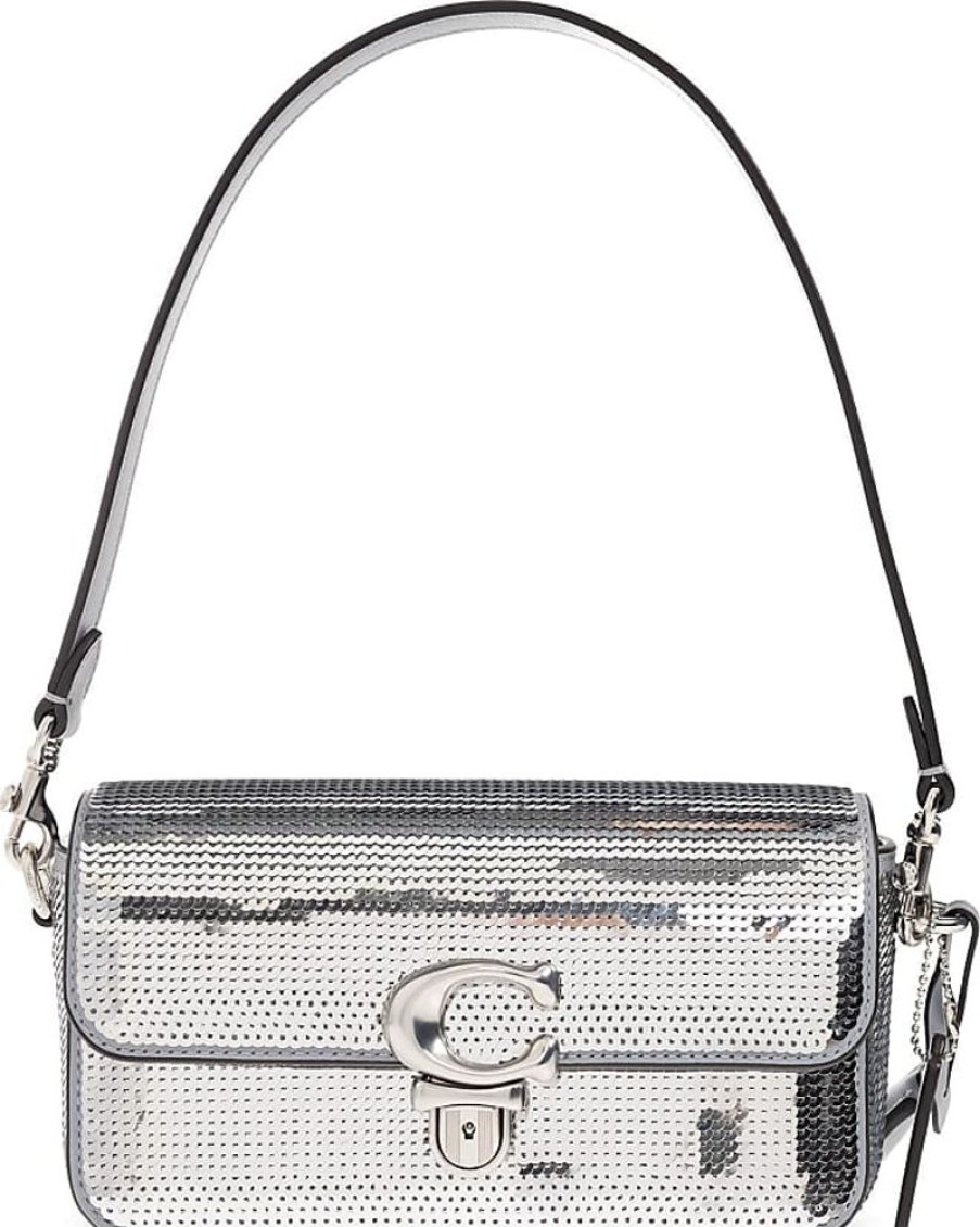 Frauen Coach Taschen | Studio Baguette Shoulder Bag, Womens, Silver