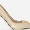 Frauen Dolce & Gabbana Pumps | Pumps Aus Kalbsleder - Frau Pumps Und Slingbacks Beige Leder 35.5