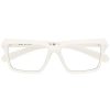 Frauen Off-white Brillen | Brille Mit Eckigem Gestell - Weis