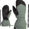 Frauen Ziener Handschuhe | Faustlinge Ziener Kilati As(R) Aw Mitten Gr. 8,5, Grau (Graugrun) Damen Handschuhe Faustlinge