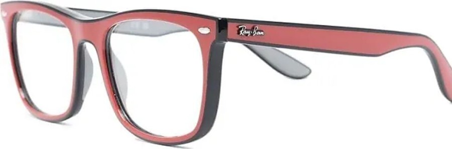 Frauen Ray-Ban Brillen | Eckige Brille Mit Logo - Rot