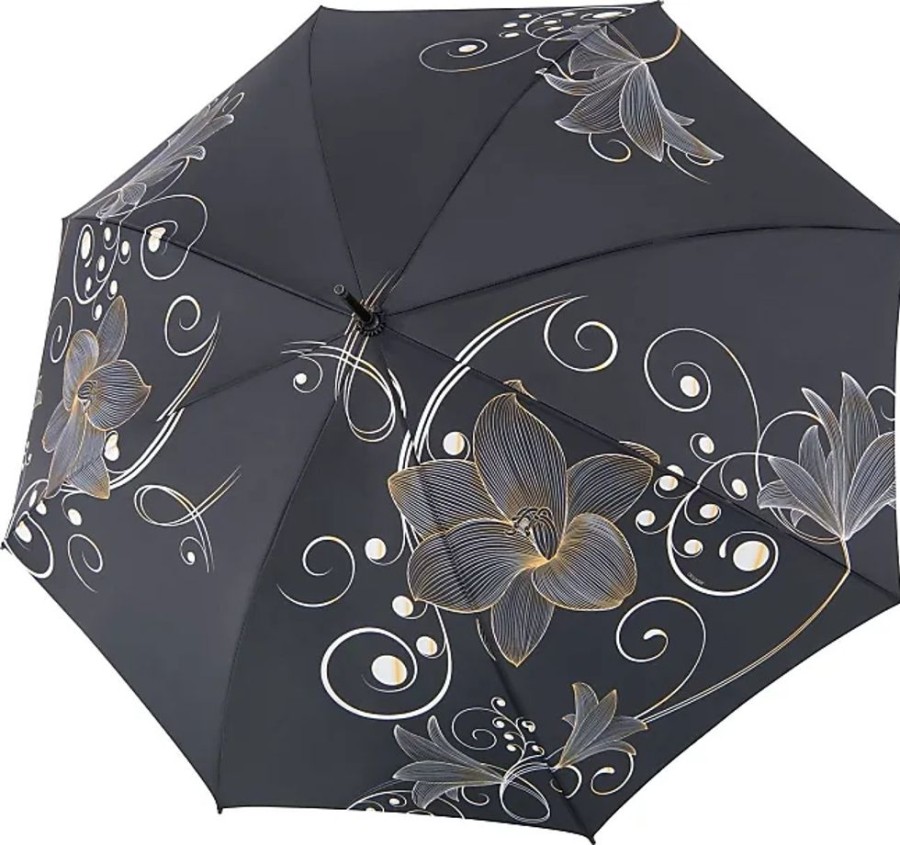 Frauen Doppler Regenschirme | Damen Regenschirm Golden Flower - Stockschirm